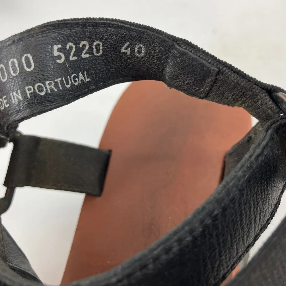 Fly London Platform Sandals Womens 40 Black Rust Excellent Chunky Wedge Strappy